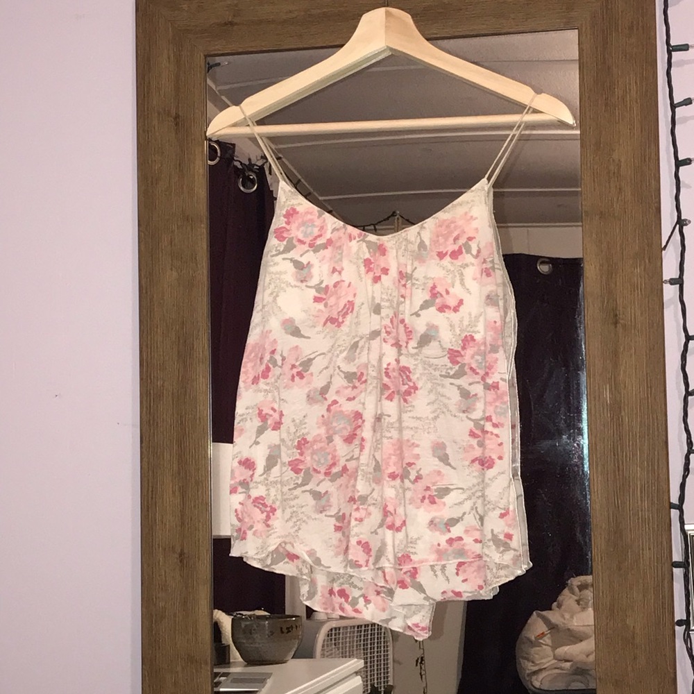 American eagle Pink floral tank top